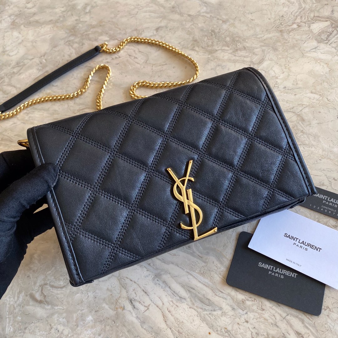 Becky Double-Zip Pouch in Quilted Matte Leather Bag