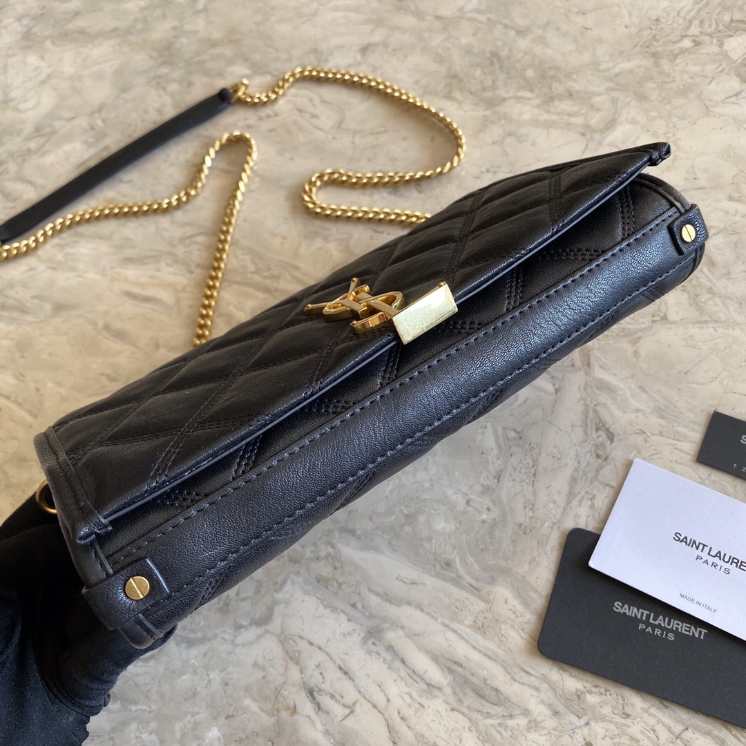 Becky Double-Zip Pouch in Quilted Matte Leather Bag - Image 9