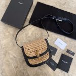 Kaia Small Satchel in Raffia and Leather Bag