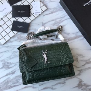 Manhattan Medium Shopping Bag in Box Laurent Leather Saint