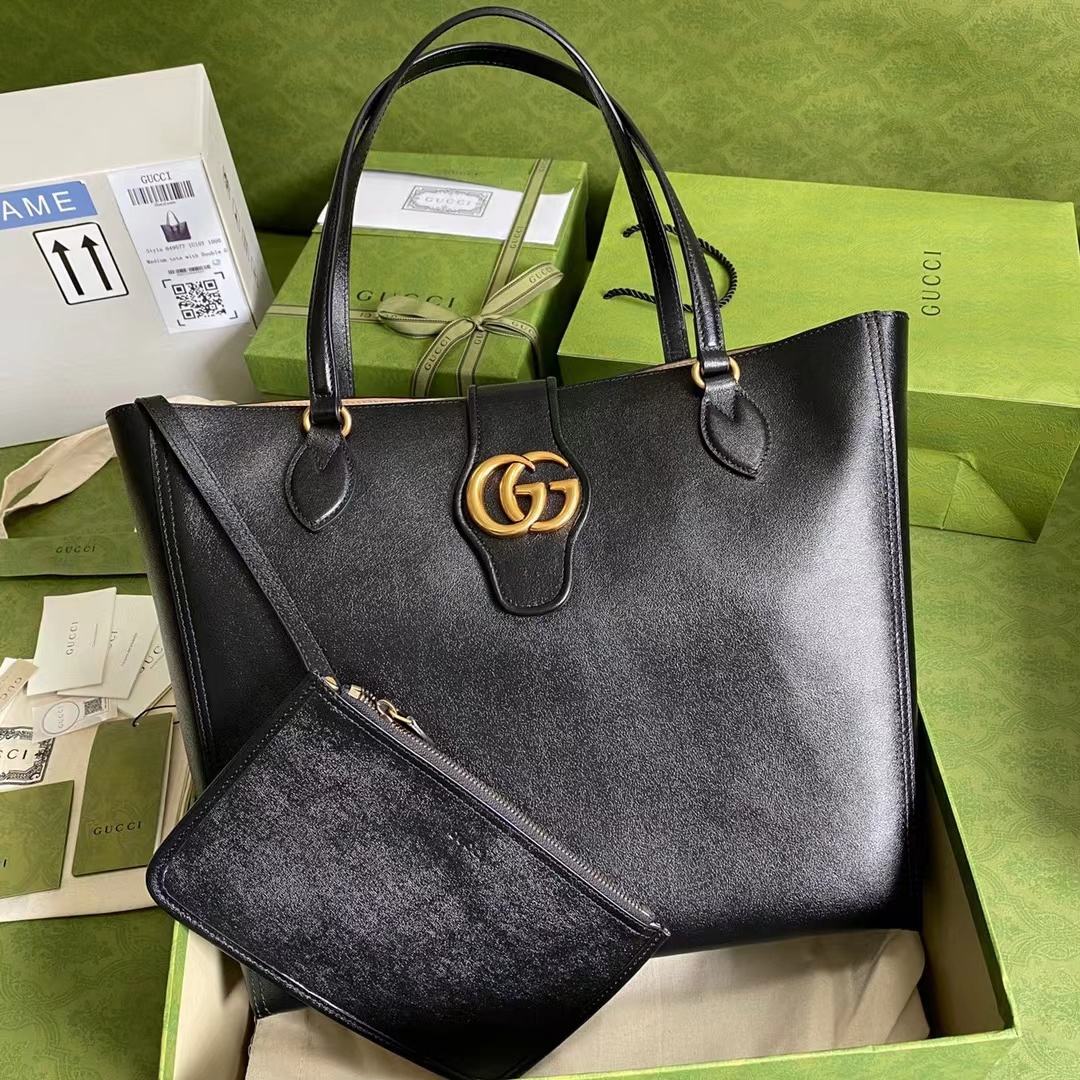 Gucci Small Double G Leather Tote - Image 3