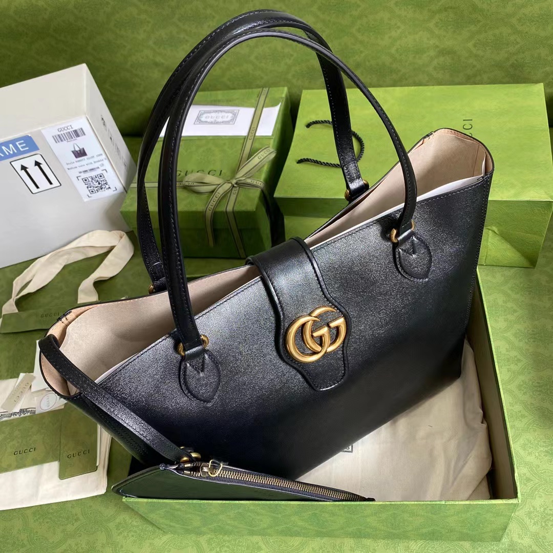Gucci Small Double G Leather Tote - Image 2