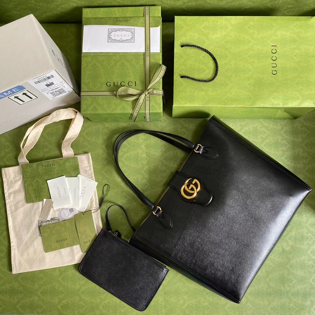 Gucci Small Double G Leather Tote - Image 5