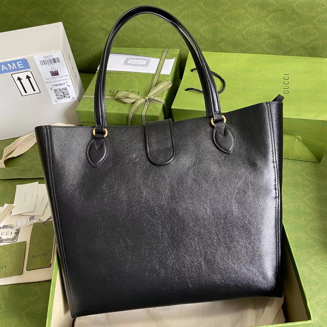 Gucci Small Double G Leather Tote - Image 6