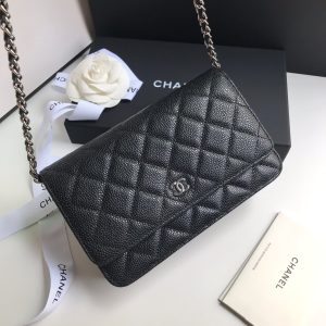 Chanel in Black Caviar WOC Bag