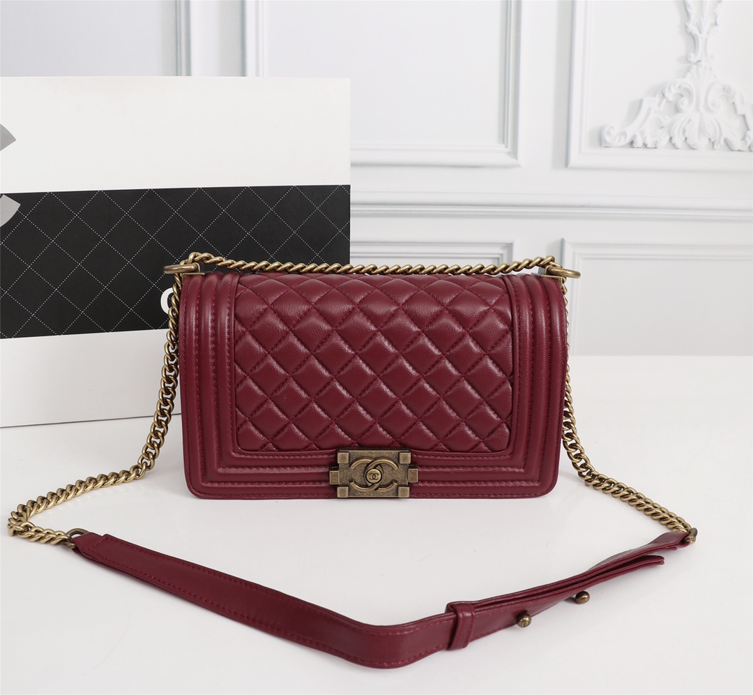 Chanel Black Kaviar Ghw Wine Bag