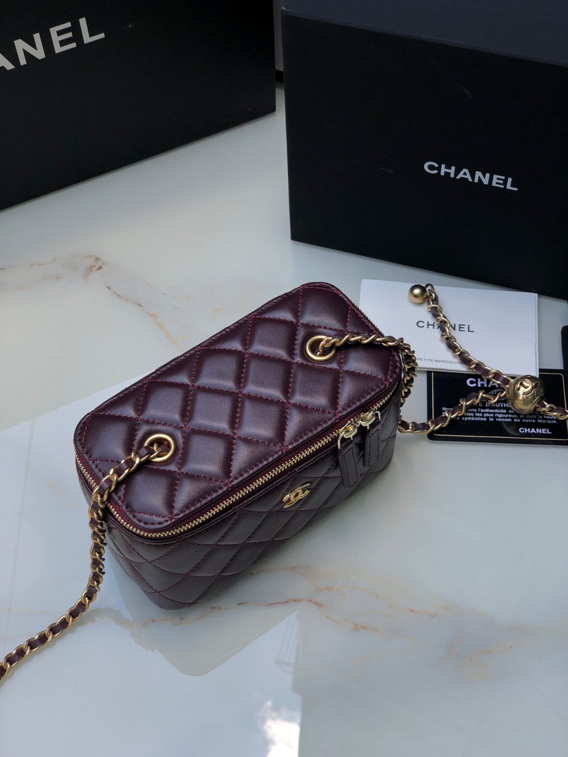 Chanel Classic Vanity 22C Bag with Chain - Image 6