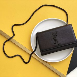 Kate Small Chain Bag in Grain de Embossed Leather Poudre