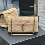 YSL Jamie Medium Chain Bag "Carre Rive Gauche" in Lambskin and Suede