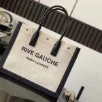 YSL Rive Gauche Large Tote in Printed Canvas and Leather Bag