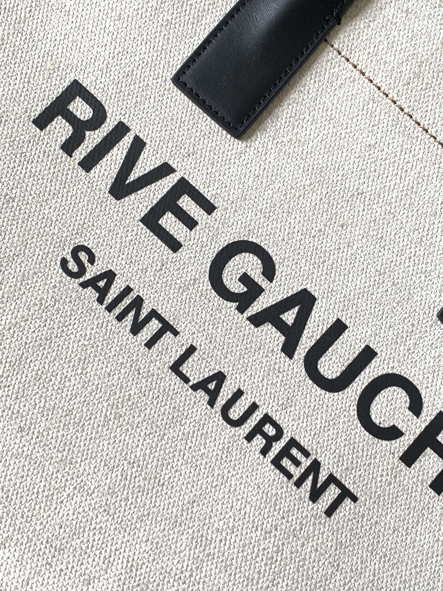 YSL Rive Gauche Large Tote in Printed Canvas and Leather Bag - Image 4