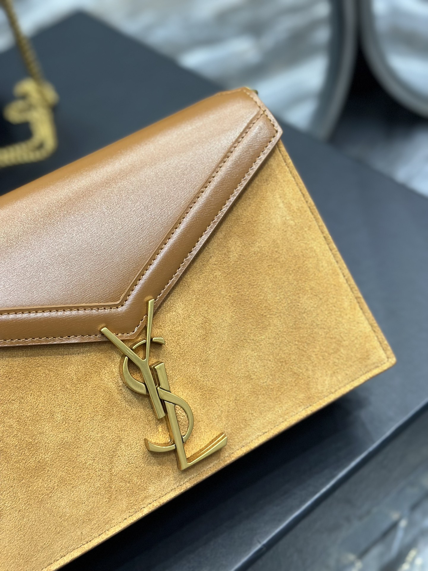 YSL Cassandra Medium Chain in Matte Bag Python - Image 9