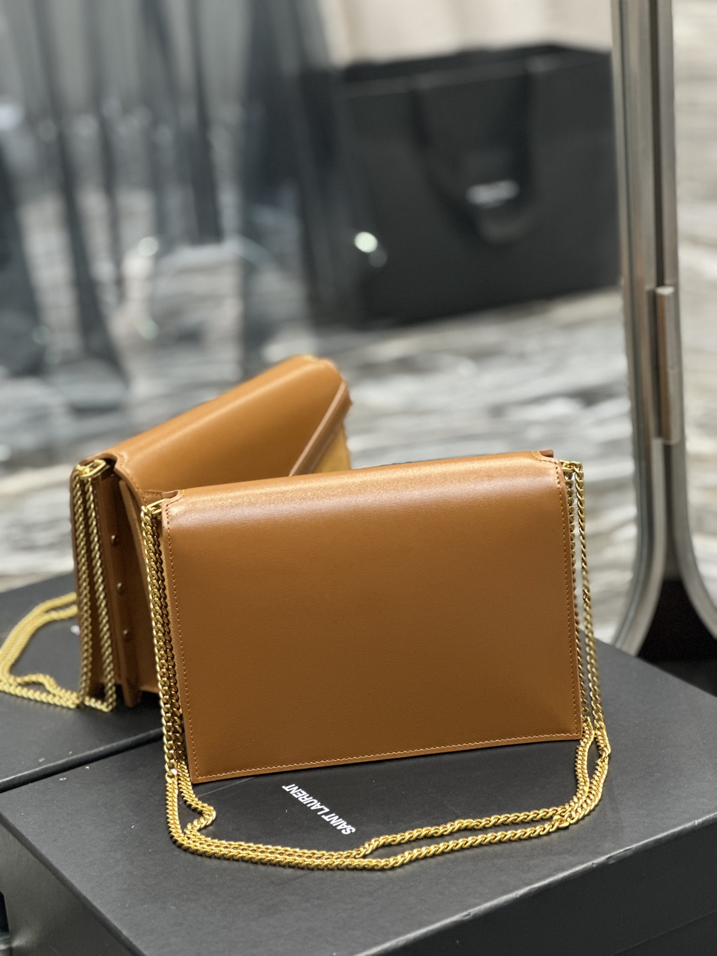 YSL Cassandra Medium Chain in Matte Bag Python - Image 4