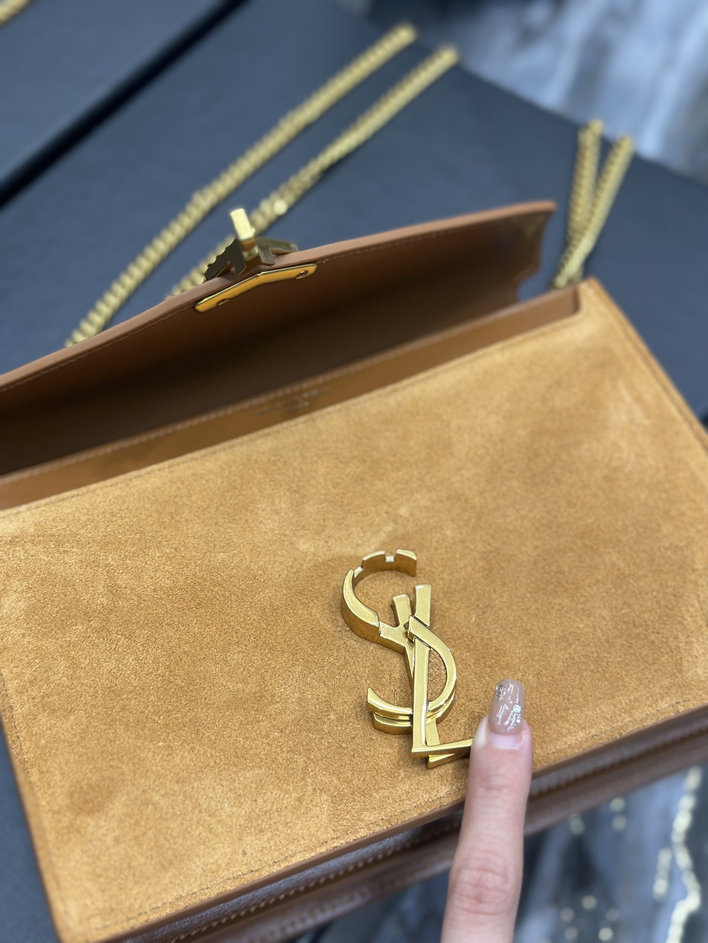 YSL Cassandra Medium Chain in Matte Bag Python - Image 6