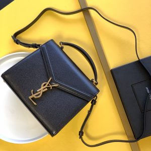 Assandra Medium Top Handle Bag in Grain de Poudre Embossed Leather