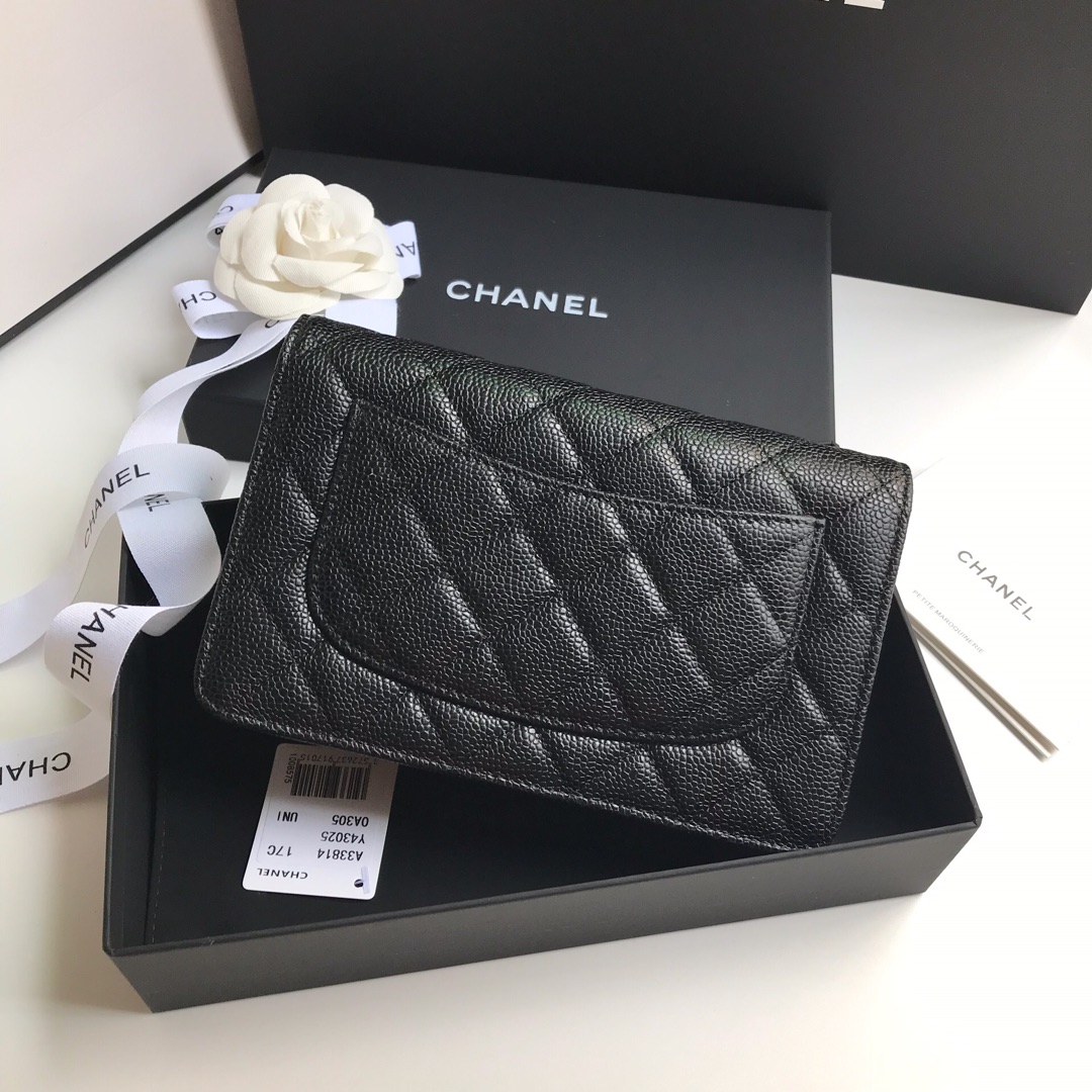 Chanel in Black Caviar WOC Bag - Image 8