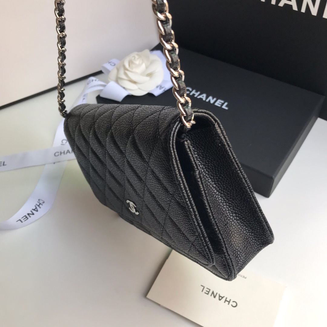 Chanel in Black Caviar WOC Bag - Image 5