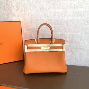 Hermès Birkin 30 Bag — Orange
