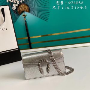 Dionysus Super Mini Silbernem Lamé-Leather Bag