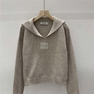 Miu Miu Navy Collared Sweater
